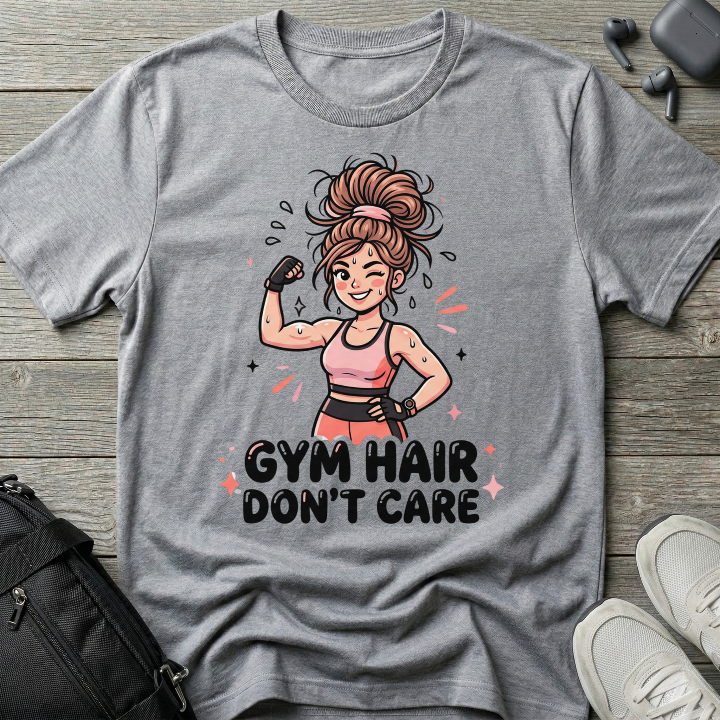 "Gym Hair Don't Care"  Fitness T-Shirt