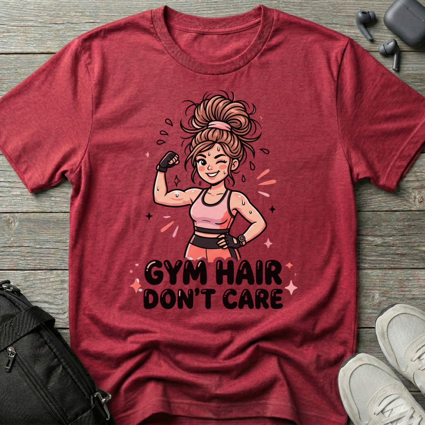 "Gym Hair Don't Care"  Fitness T-Shirt