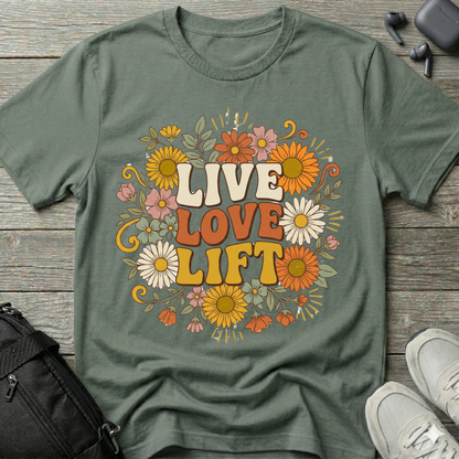 Live Love Lift Floral  T‑Shirt