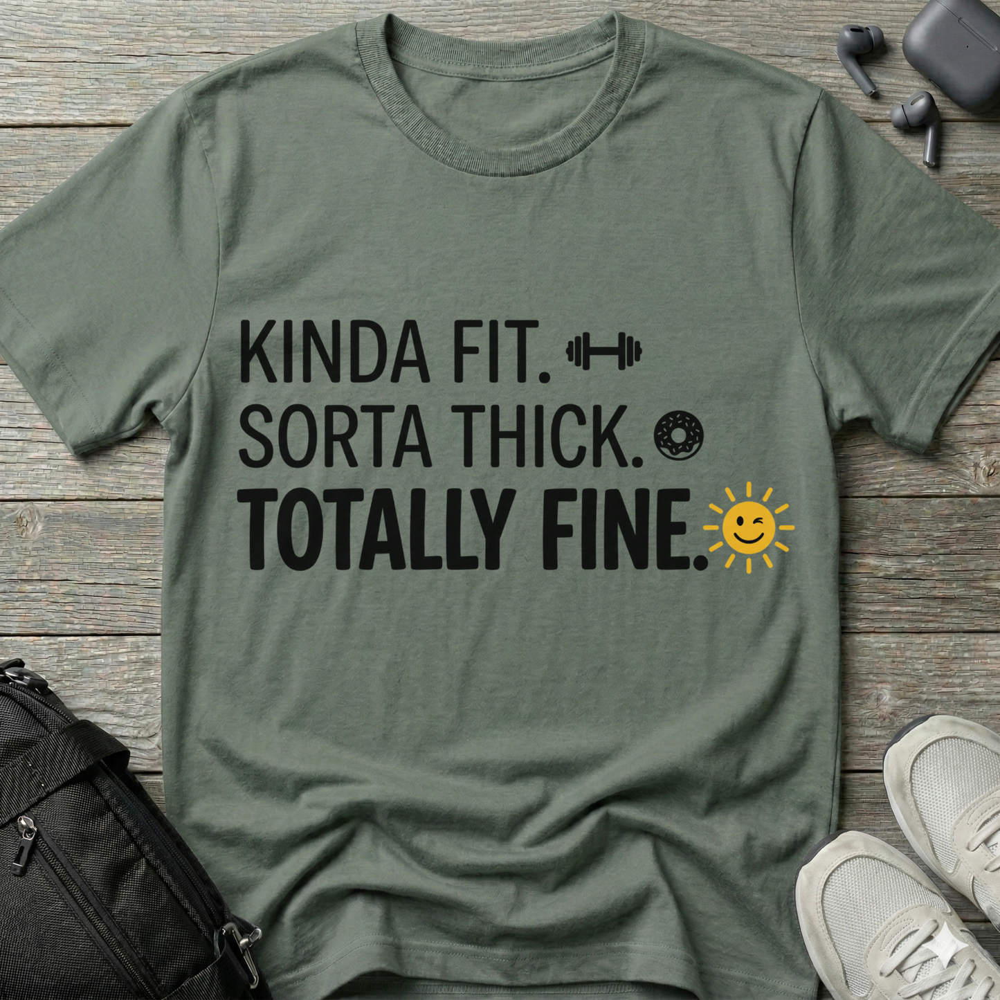"Kinda Fit. Sorta Thick. Totally Fine."  T-Shirt
