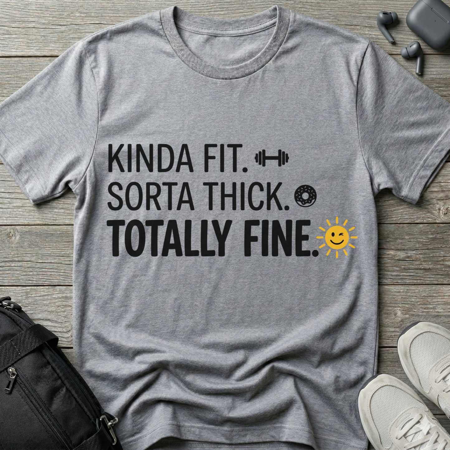 "Kinda Fit. Sorta Thick. Totally Fine."  T-Shirt