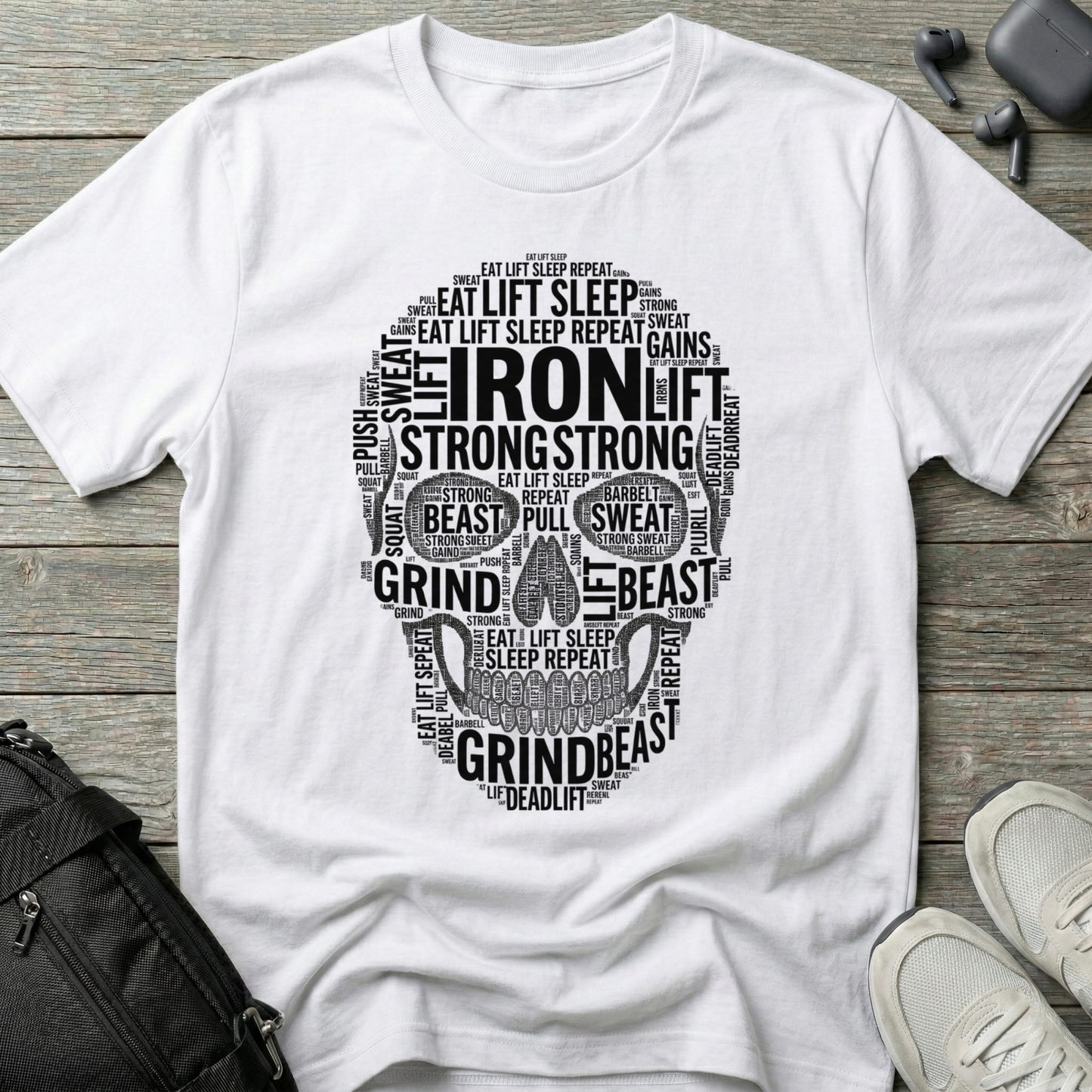 Iron Lift Skull Workout T‑Shirt