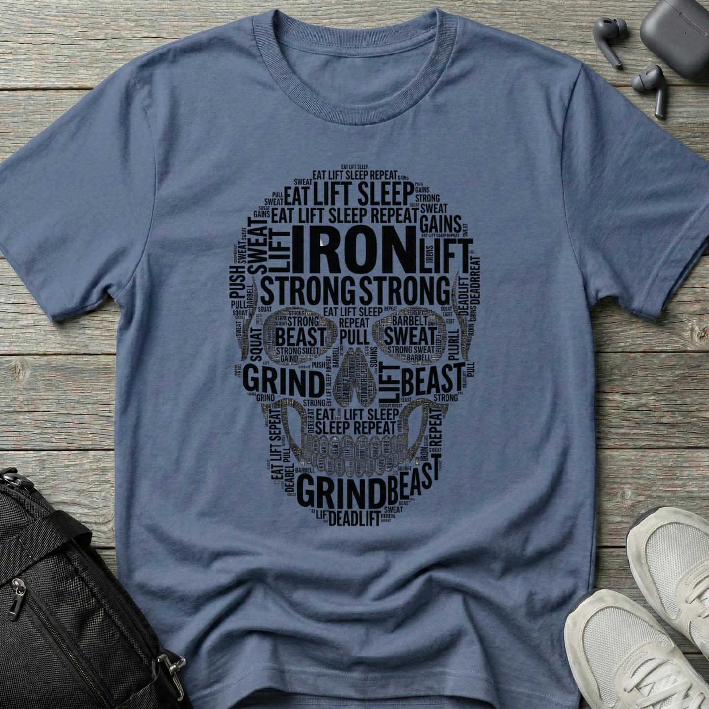 Iron Lift Skull Workout T‑Shirt