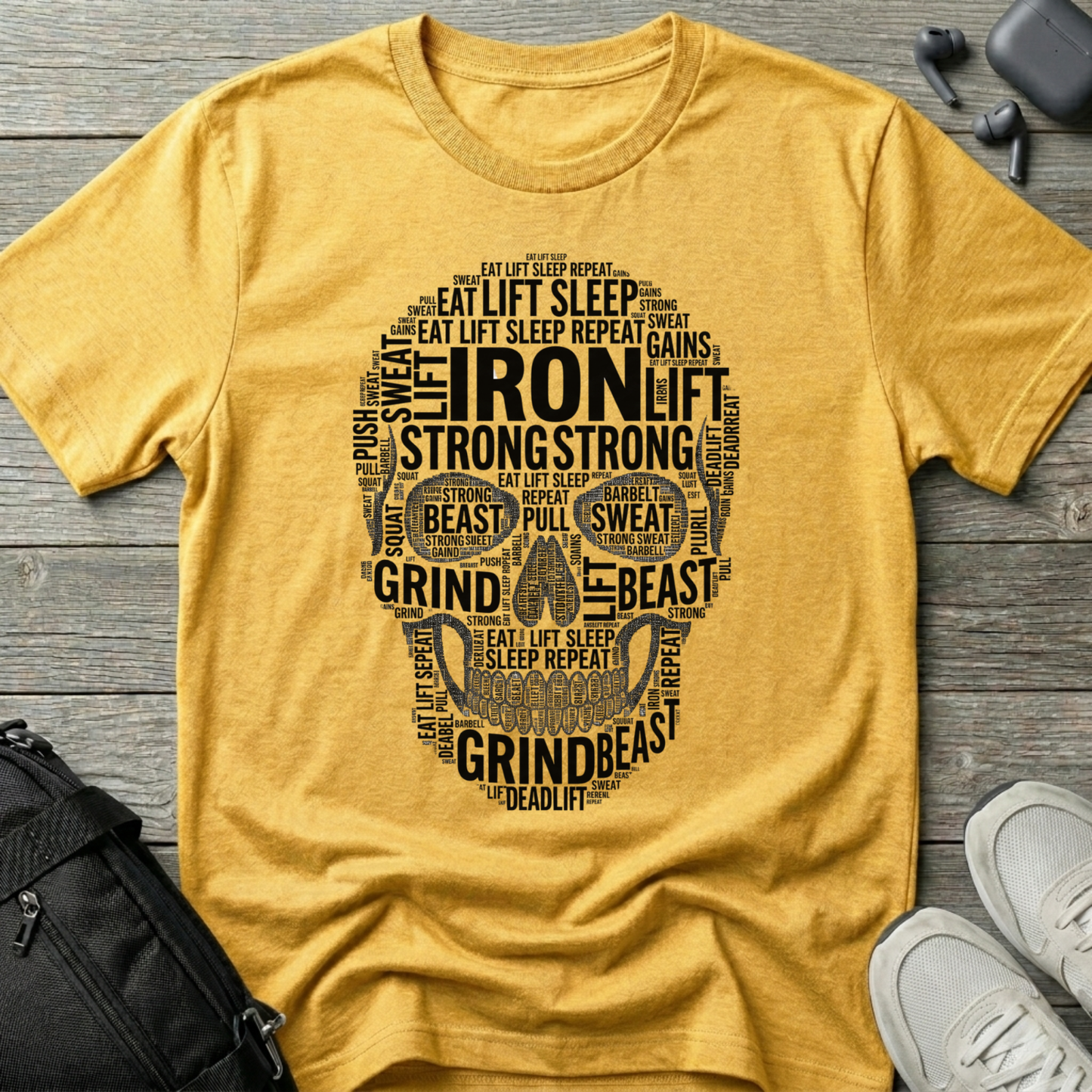 Iron Lift Skull Workout T‑Shirt
