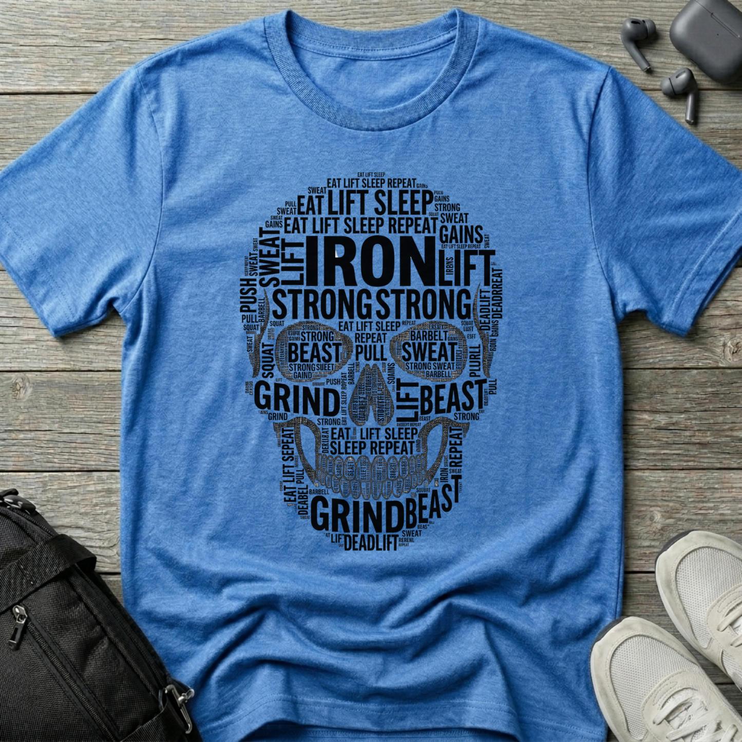 Iron Lift Skull Workout T‑Shirt