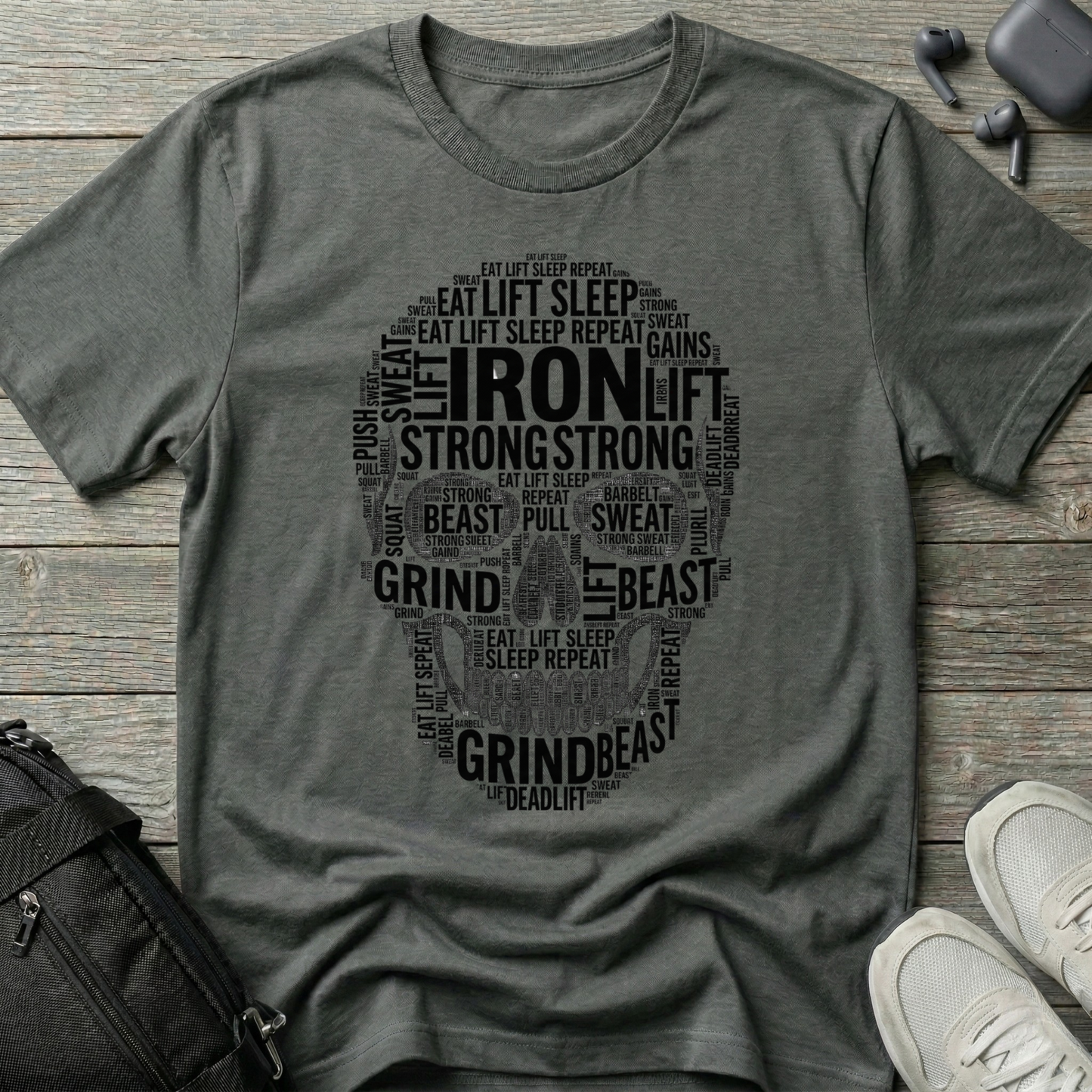 Iron Lift Skull Workout T‑Shirt