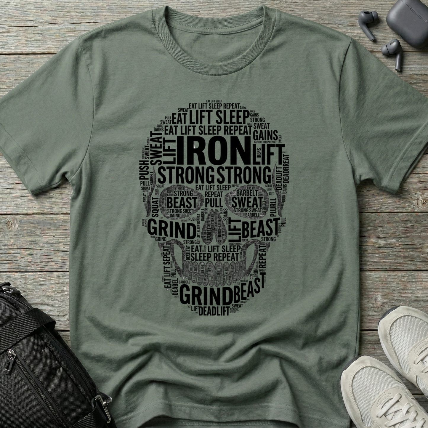 Iron Lift Skull Workout T‑Shirt