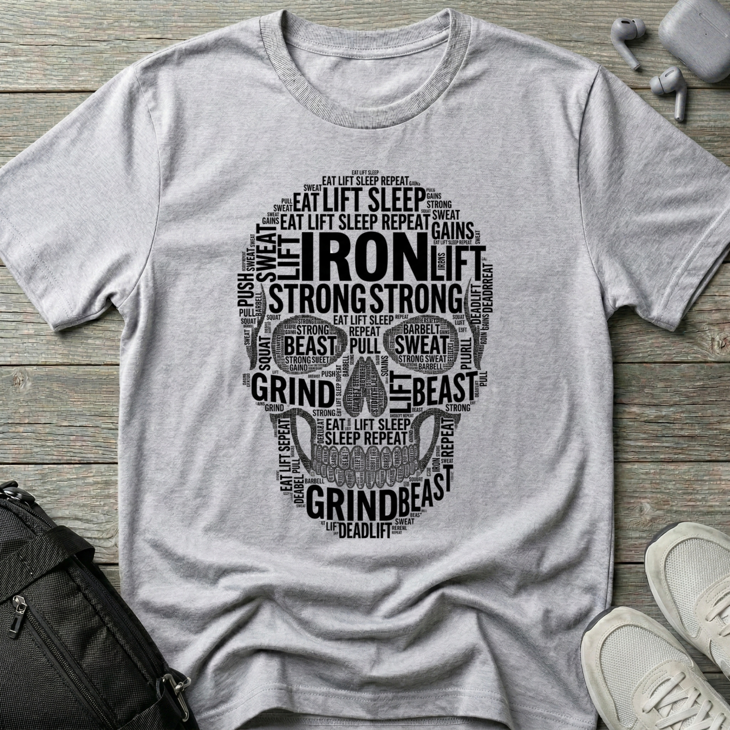 Iron Lift Skull Workout T‑Shirt