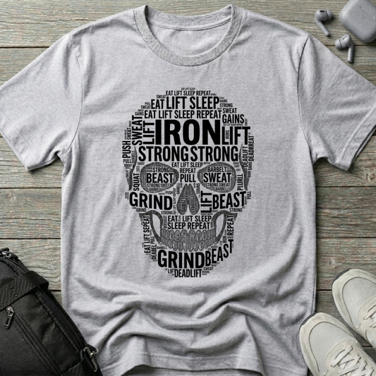 Iron Lift Skull Workout T‑Shirt