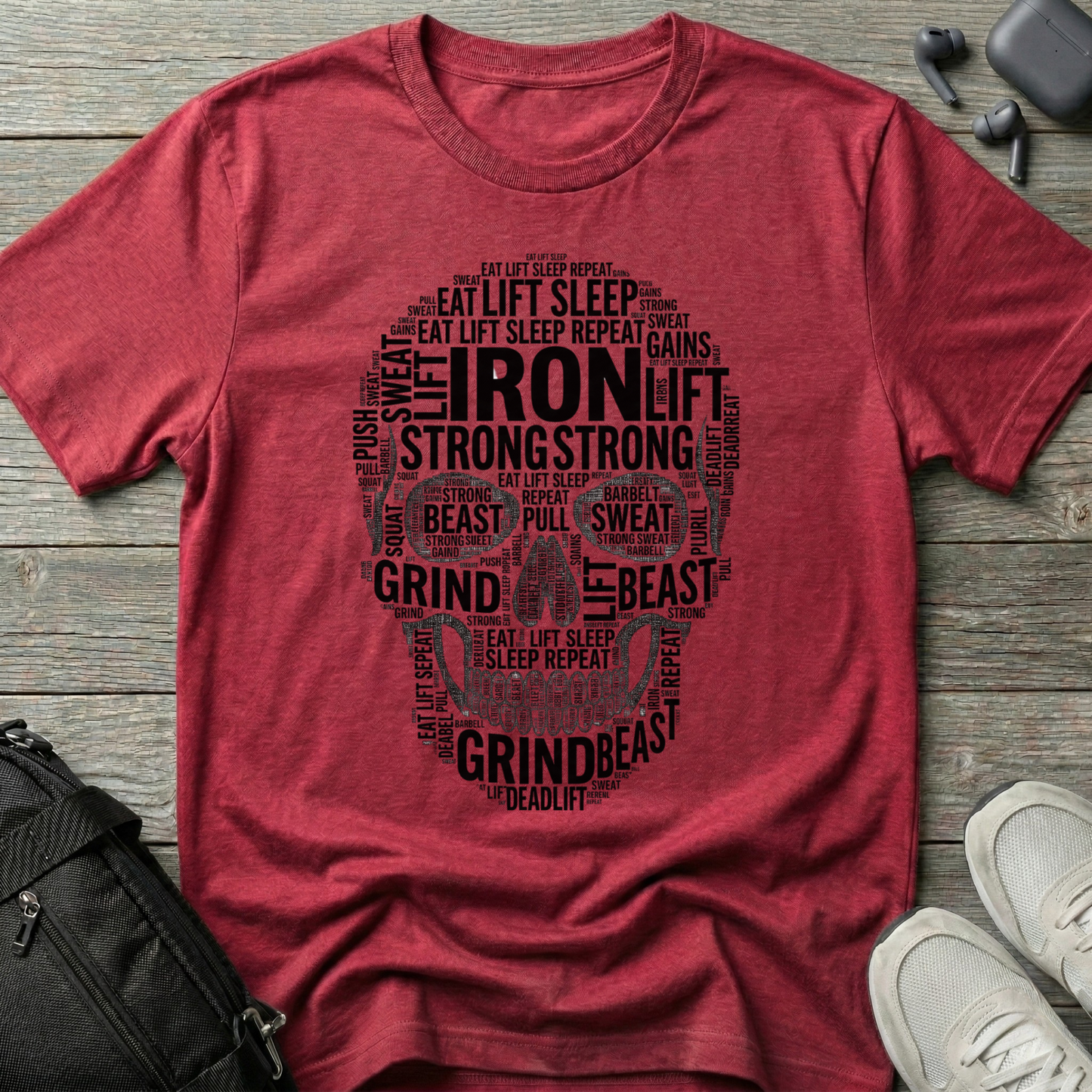 Iron Lift Skull Workout T‑Shirt