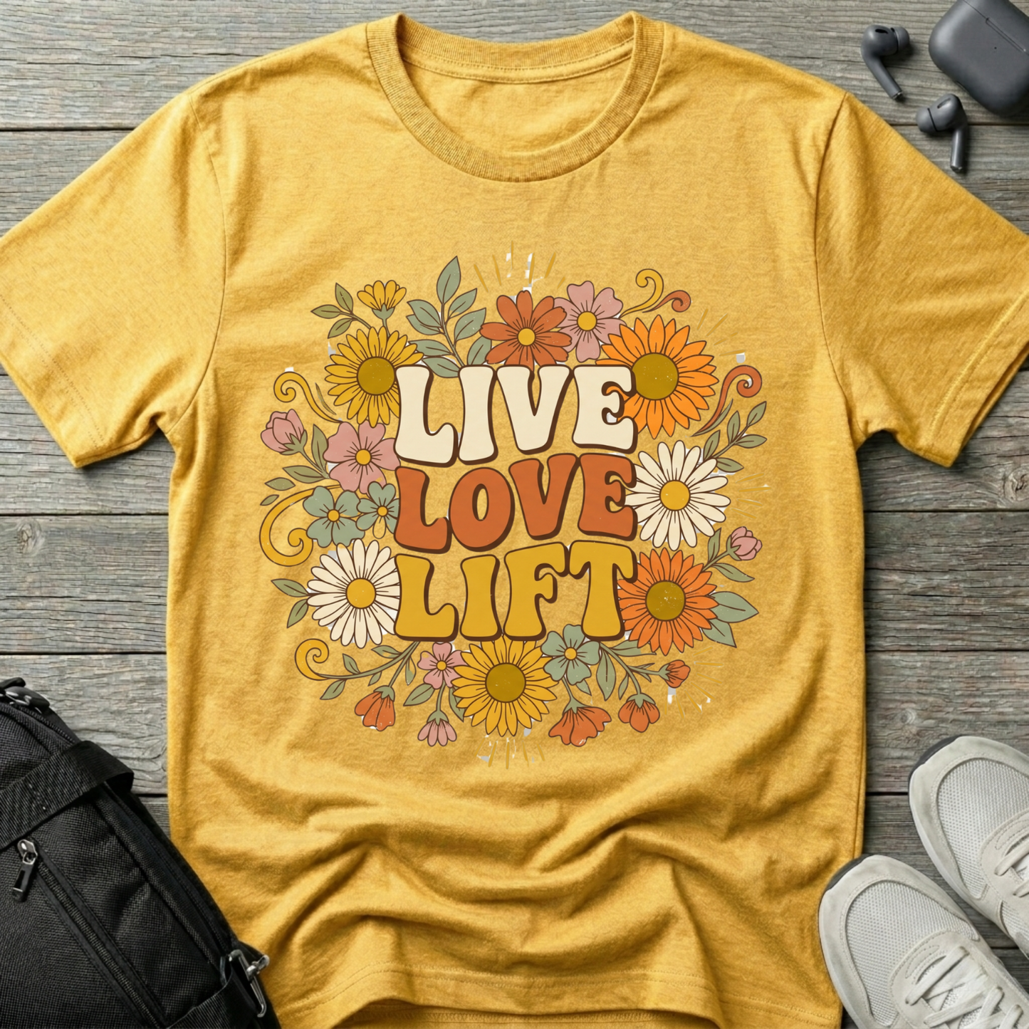 Live Love Lift Floral T‑Shirt